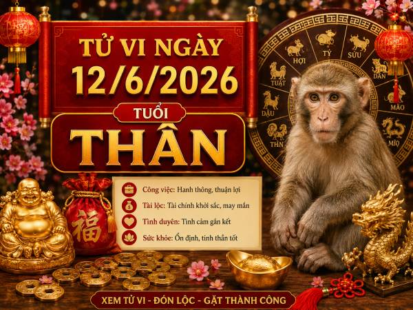 Tổng quan vận trình tử vi ngày 12/6/2026 tuổi Thân thứ 6